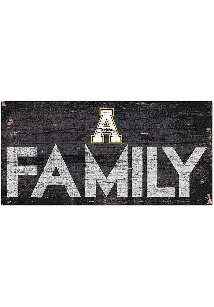 Appalachian State Mountaineers Family 6x12 Sign - Black