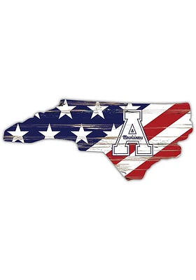 Appalachian State Mountaineers 12 Inch USA State Cutout Sign