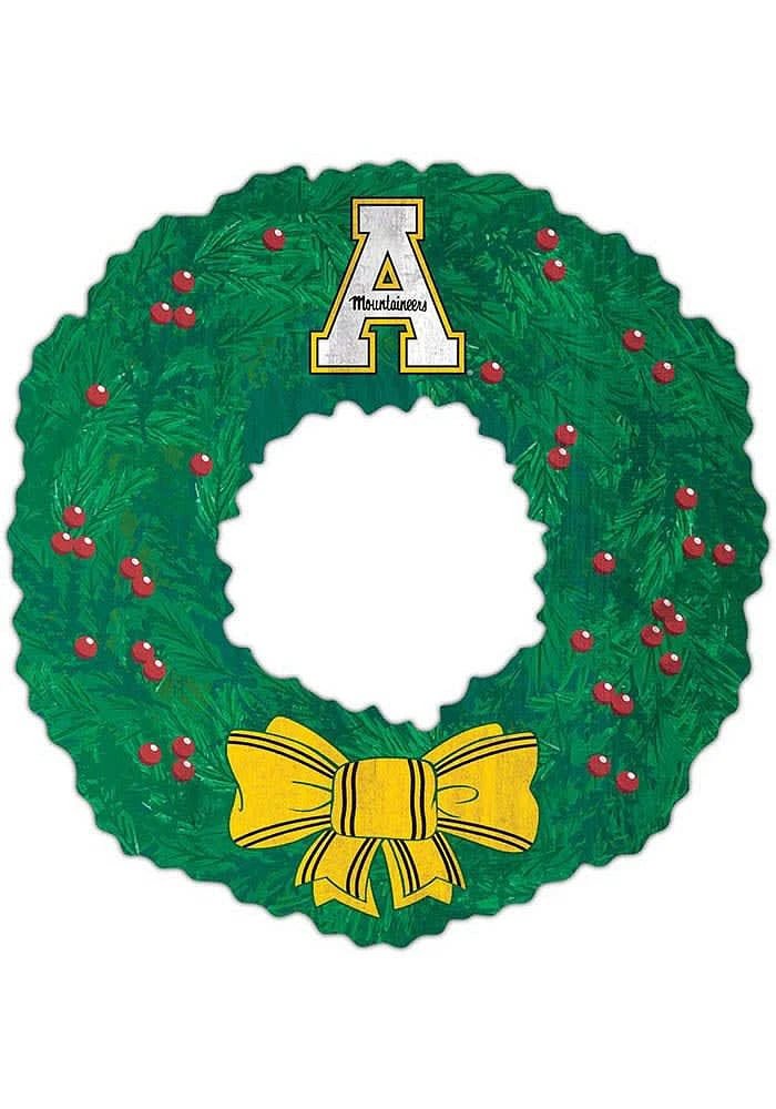 Appalachian State Mountaineers Team Wreath 16 Inch Sign