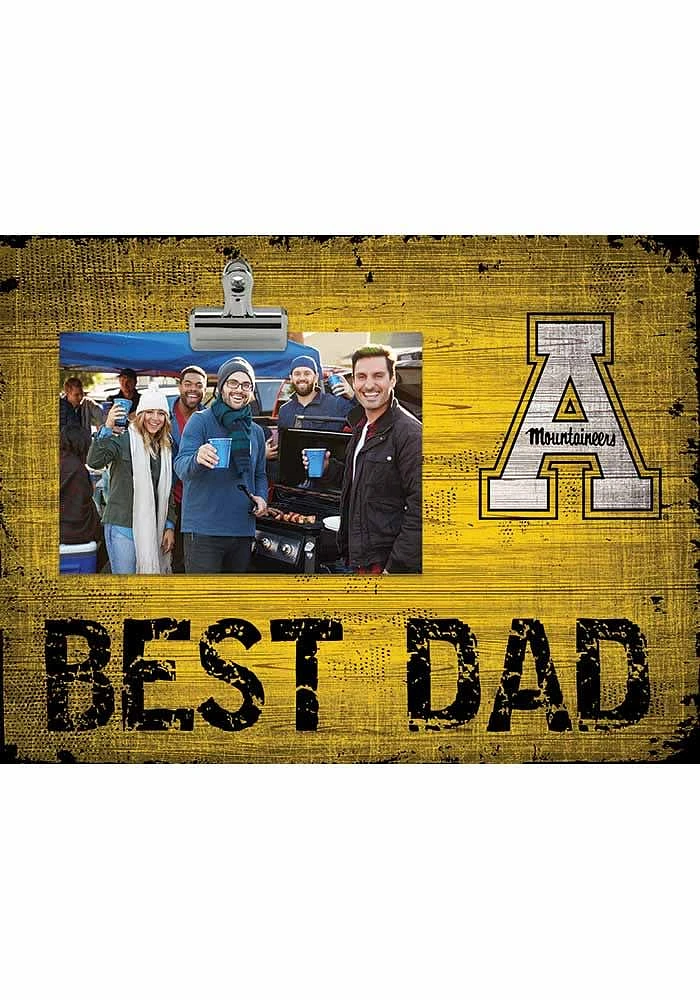Appalachian State Mountaineers Best Dad Clip Picture Frame - Black
