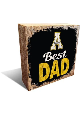 Appalachian State Mountaineers Best Dad Block Sign - Black