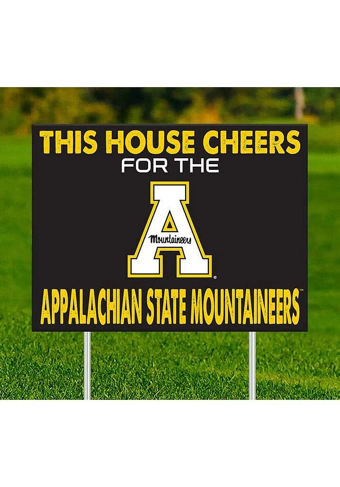 Appalachian State Mountaineers This House Cheers For Yard Sign - Black