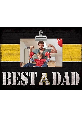 Appalachian State Mountaineers Best Dad Striped Clip Picture Frame - Black