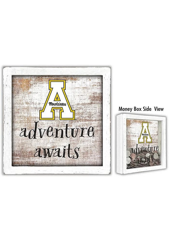 Appalachian State Mountaineers Adventure Awaits Box Sign