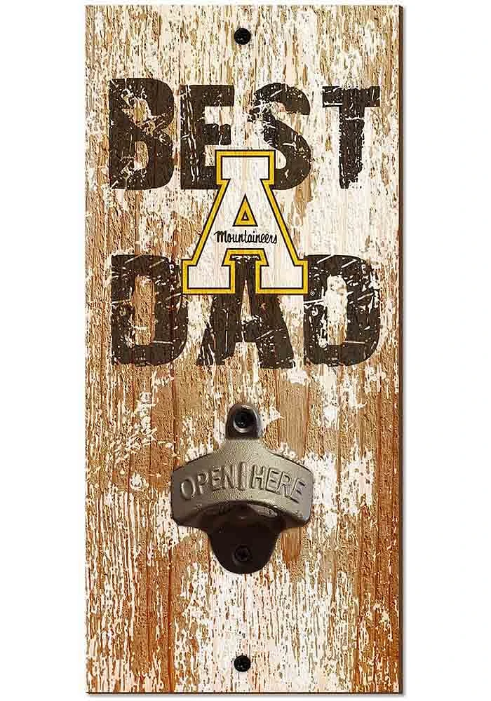 Appalachian State Mountaineers Best Dad Bottle Opener Sign - Black