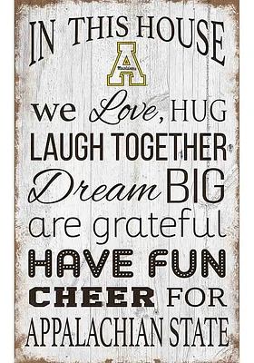 Appalachian State Mountaineers In This House 11x19 Sign