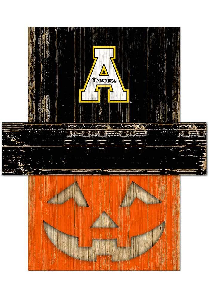 Appalachian State Mountaineers Pumpkin Head Sign