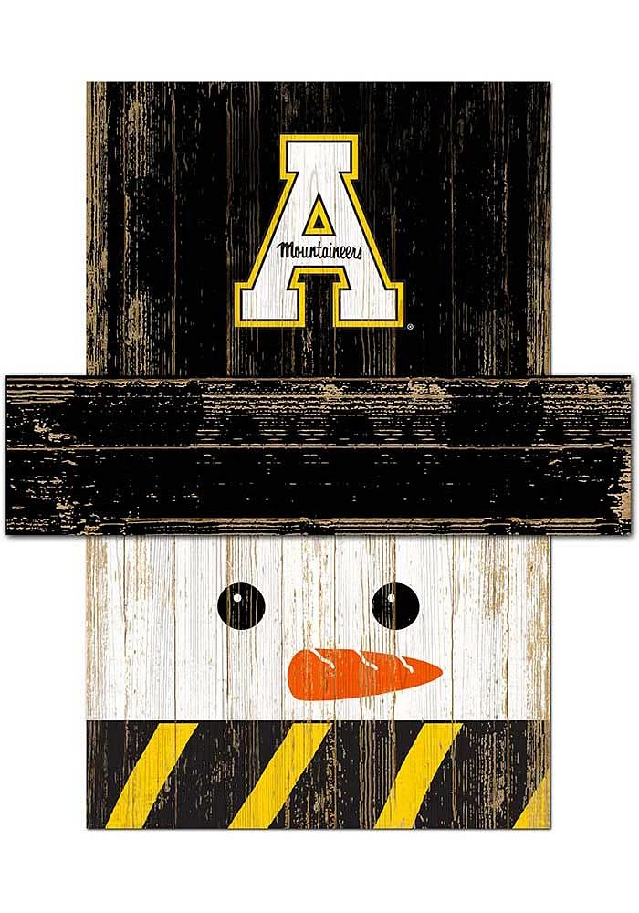 Appalachian State Mountaineers Snowman Head Sign