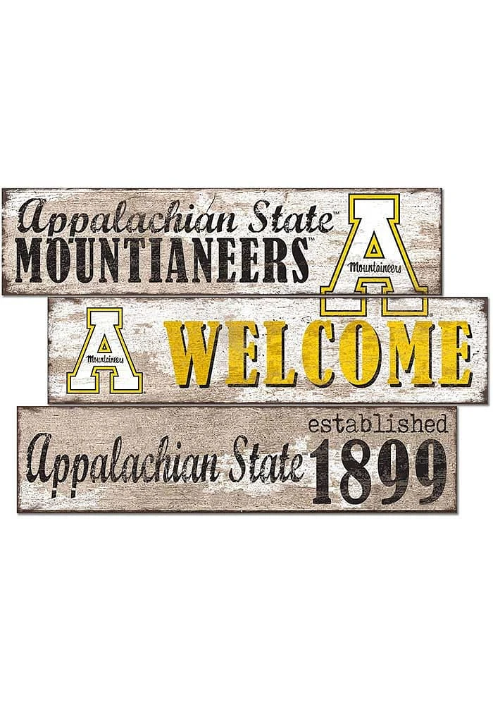 Appalachian State Mountaineers Welcome 3 Plank Sign