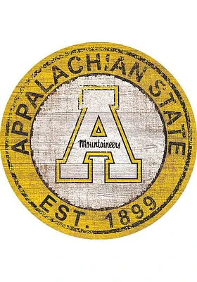 Appalachian State Mountaineers Round Heritage Logo Sign