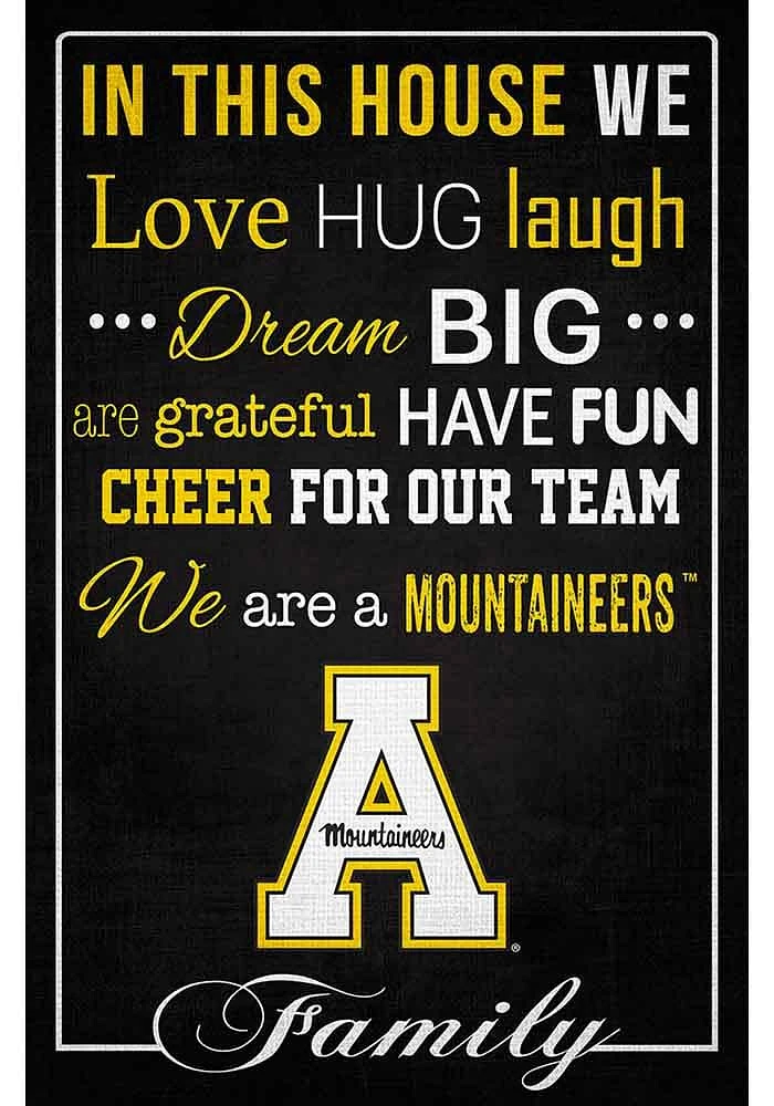Appalachian State Mountaineers In This House 17x26 Sign
