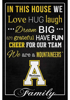 Appalachian State Mountaineers In This House 17x26 Sign