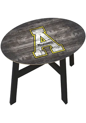 Appalachian State Mountaineers Logo Heritage Side Black End Table