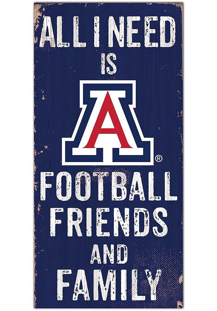 Arizona Wildcats Football Friends and Family Sign - Blue
