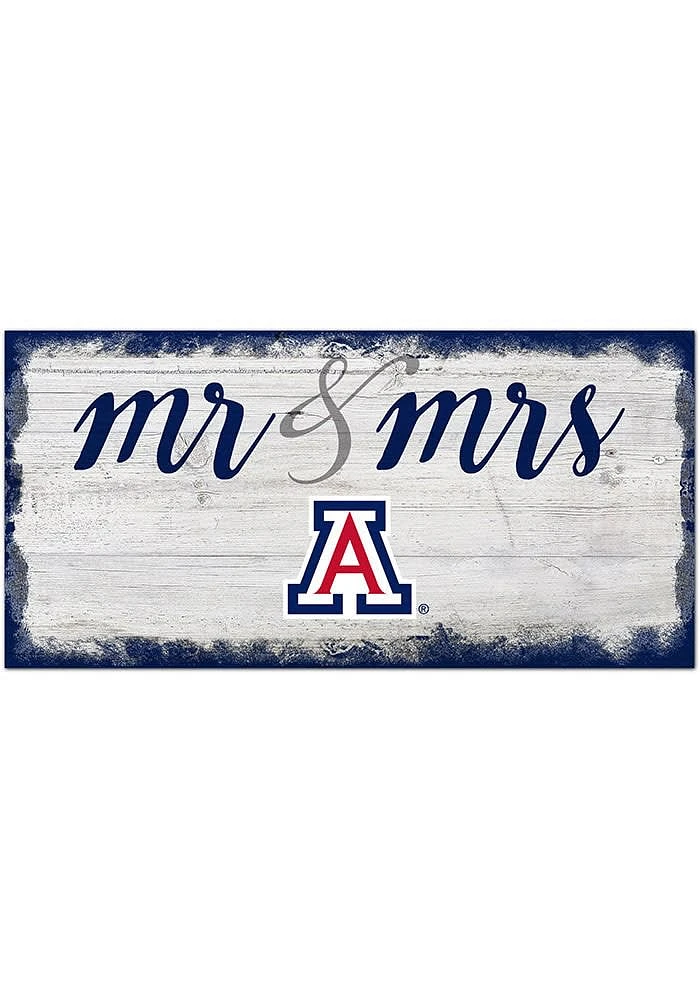 Arizona Wildcats Script Mr and Mrs Sign
