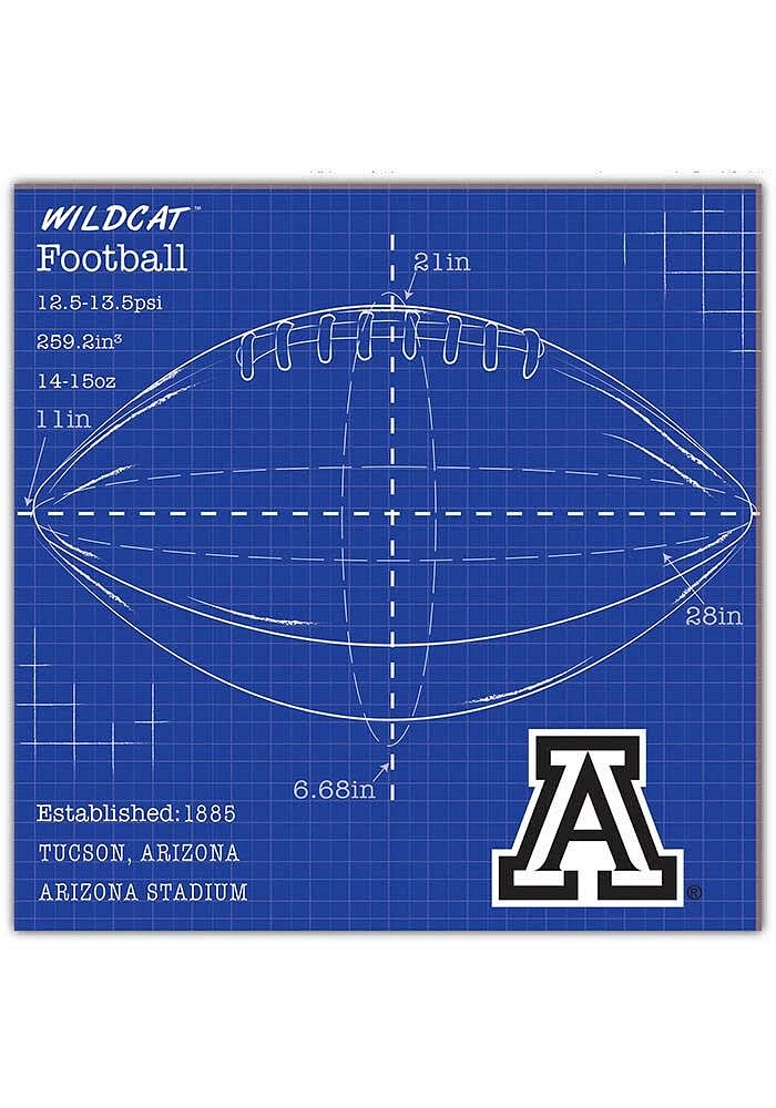 Arizona Wildcats Ball Blueprint Sign