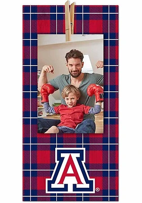 Arizona Wildcats Plaid Clothespin Sign