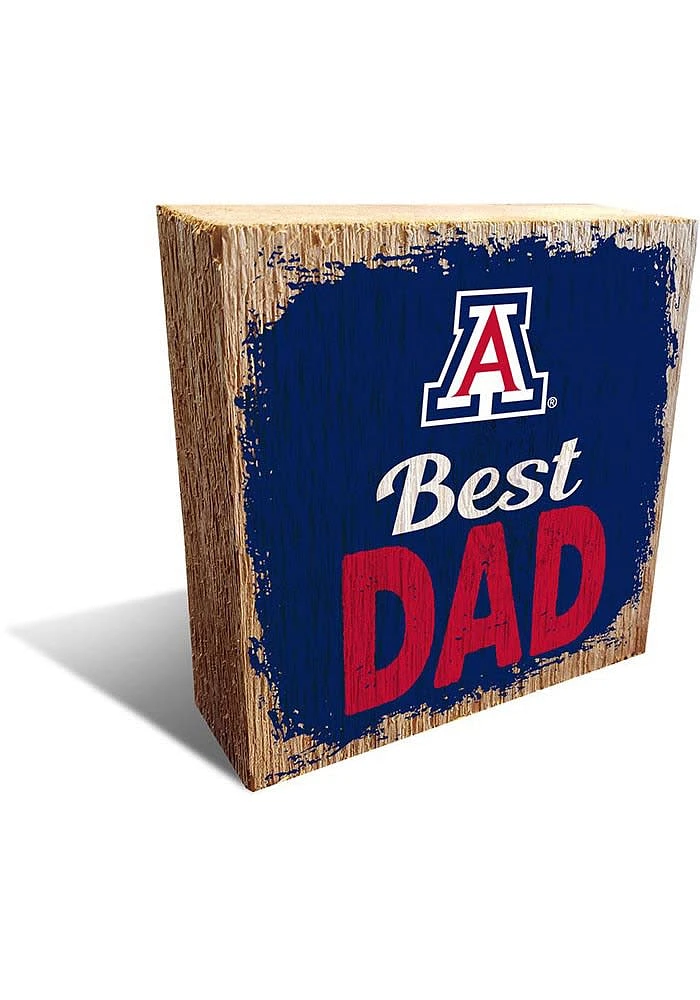 Arizona Wildcats Best Dad Block Sign - Blue
