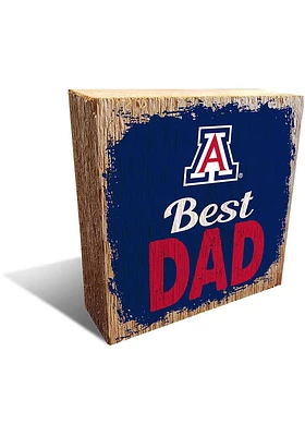 Arizona Wildcats Best Dad Block Sign - Blue