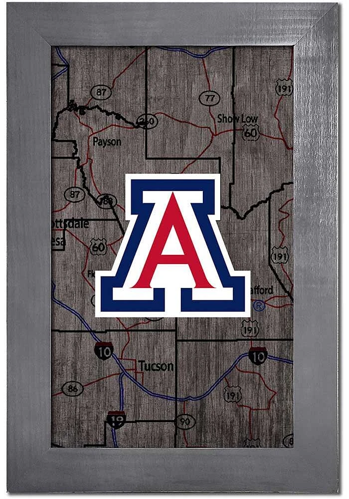 Arizona Wildcats City Map Sign