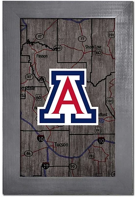 Arizona Wildcats City Map Sign