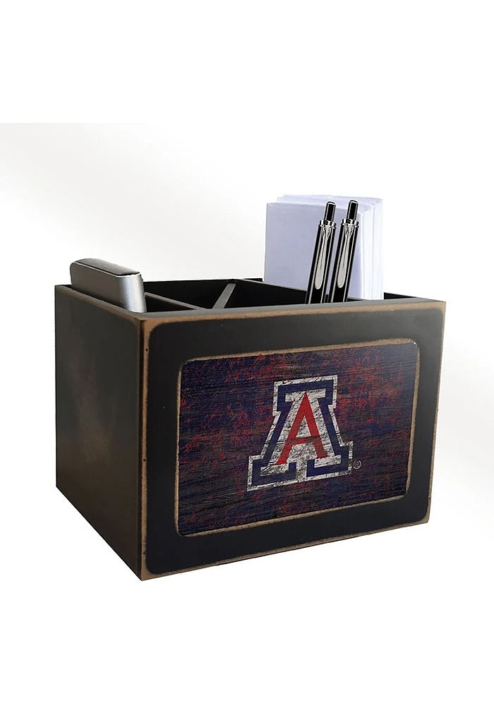 Arizona Wildcats Distressed Desktop Organizer Desk Accessory