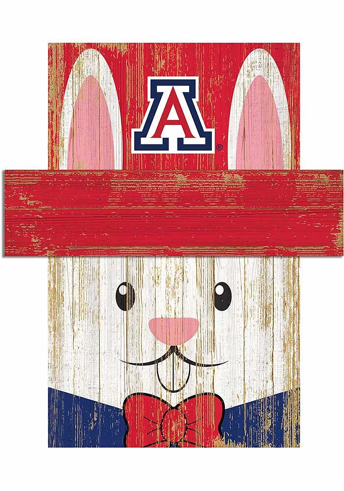 Arizona Wildcats Easter Bunny Head Sign