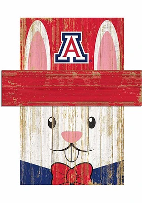Arizona Wildcats Easter Bunny Head Sign