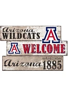 Arizona Wildcats Welcome 3 Plank Sign
