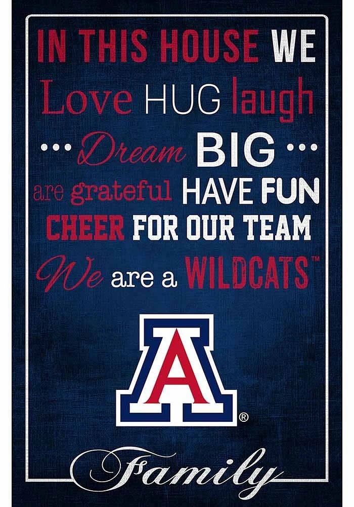 Arizona Wildcats In This House 17x26 Sign