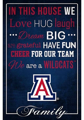 Arizona Wildcats In This House 17x26 Sign