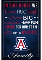 Arizona Wildcats In This House 17x26 Sign