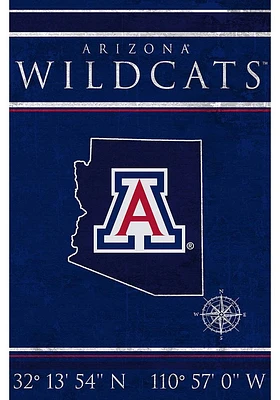 Arizona Wildcats Coordinates 17x26 Sign