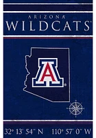 Arizona Wildcats Coordinates 17x26 Sign