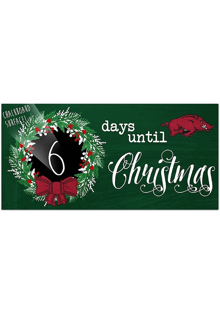Arkansas Razorbacks Chalk Christmas Countdown Sign - Red