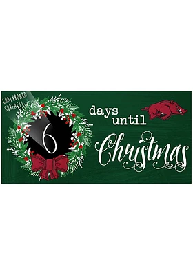 Arkansas Razorbacks Chalk Christmas Countdown Sign - Red