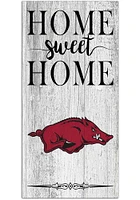 Arkansas Razorbacks Home Sweet Home Whitewashed Sign - Red