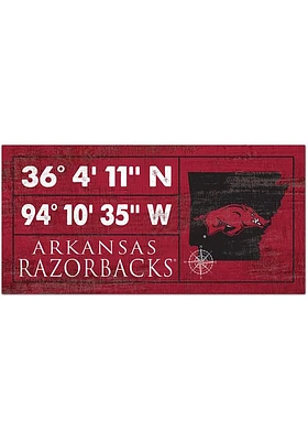 Arkansas Razorbacks Horizontal Coordinate Sign - Red