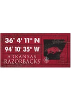 Arkansas Razorbacks Horizontal Coordinate Sign - Red