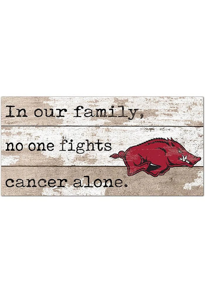 Arkansas Razorbacks No One Fights Alone Sign - Red