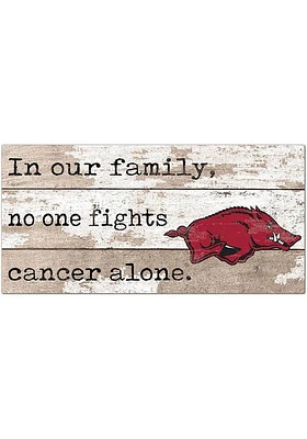 Arkansas Razorbacks No One Fights Alone Sign - Red