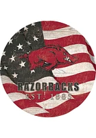 Arkansas Razorbacks 24in Flag Circle Sign - Red