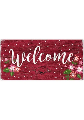 Arkansas Razorbacks Welcome Floral Sign - Red