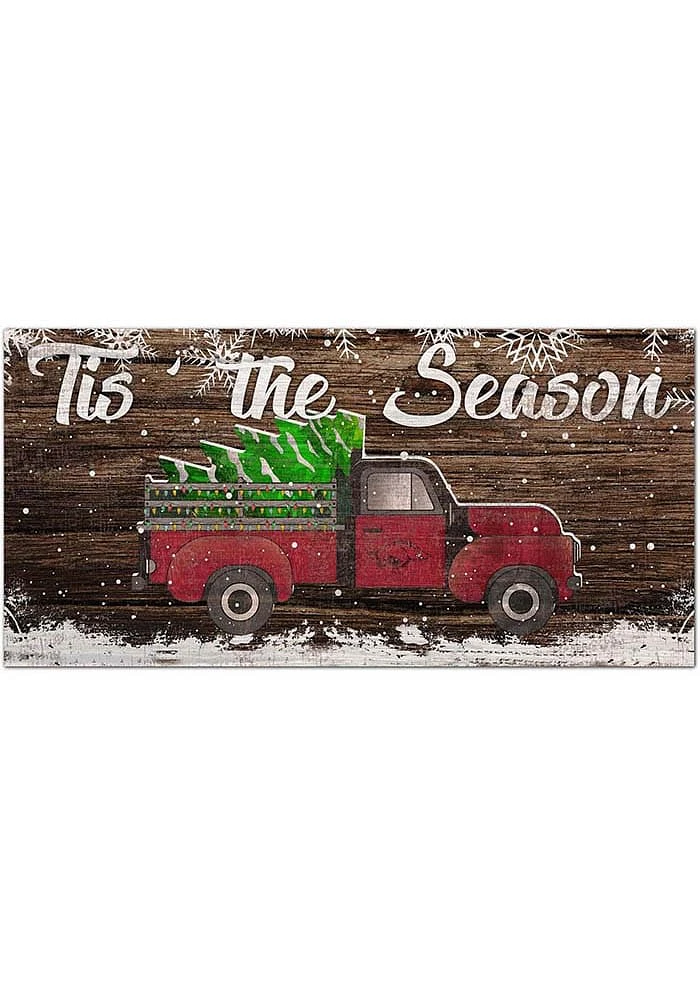 Arkansas Razorbacks Tis the Season 6x12 Sign - Red