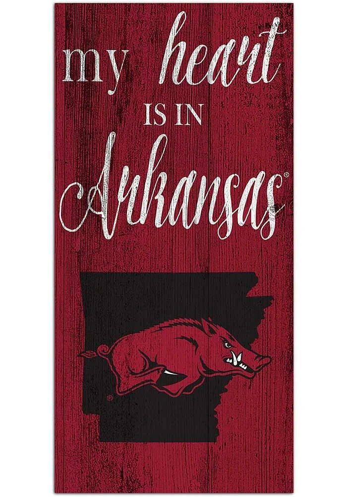 Arkansas Razorbacks My Heart State Sign - Red