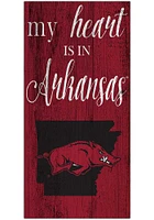 Arkansas Razorbacks My Heart State Sign - Red