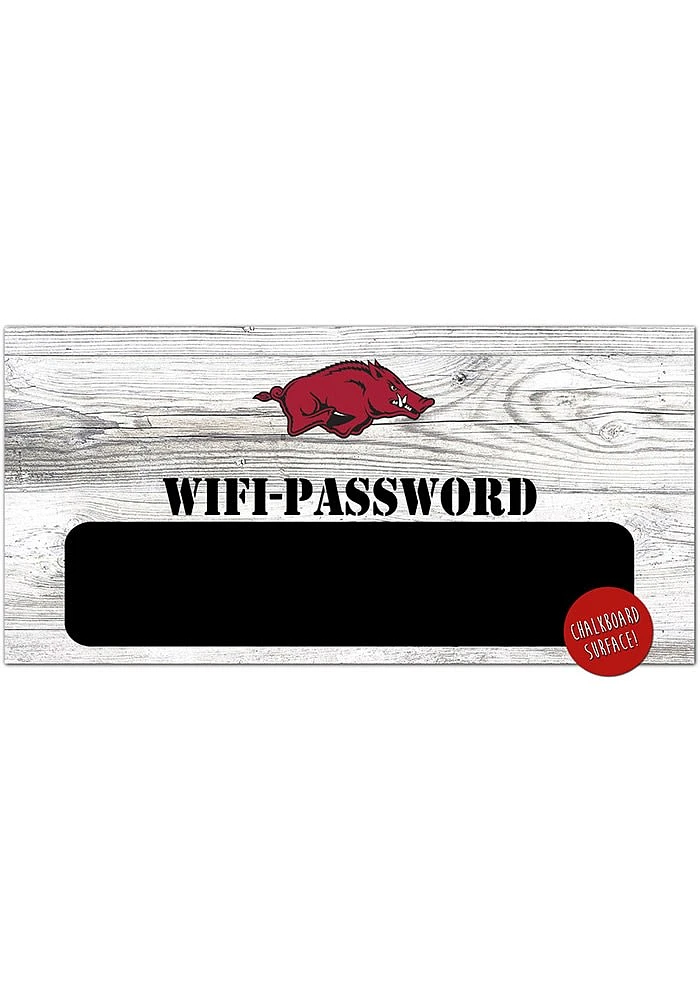 Arkansas Razorbacks Wifi Password 6x12 Sign - Red
