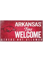 Arkansas Razorbacks Fans Welcome 6x12 Sign - Red