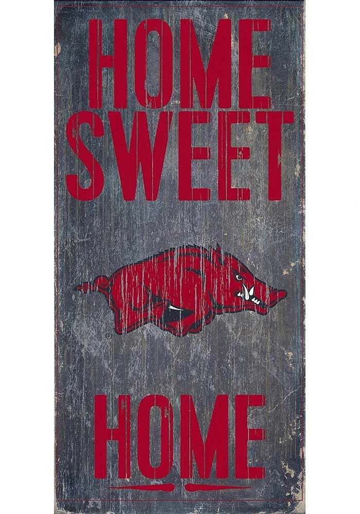 Arkansas Razorbacks Home Sweet Home Sign - Red