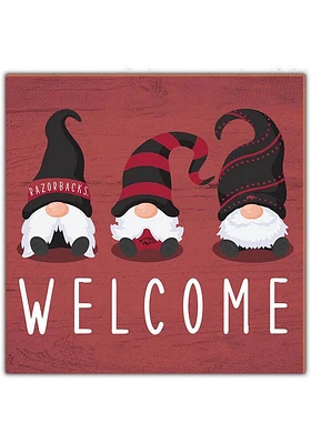 Arkansas Razorbacks Welcome Gnomes Sign - Red